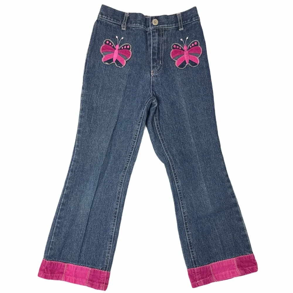 Vintage Y2K Jeans Bundle Retro Embroidered Flower Heart Butterfly Girls Size 6